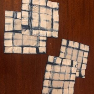 Hand-dyed shibori napkins “squares” indigo